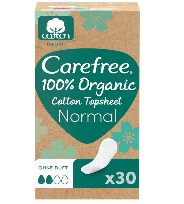 Carefree Organic Normal Unscented Pantiliners Pack of 30