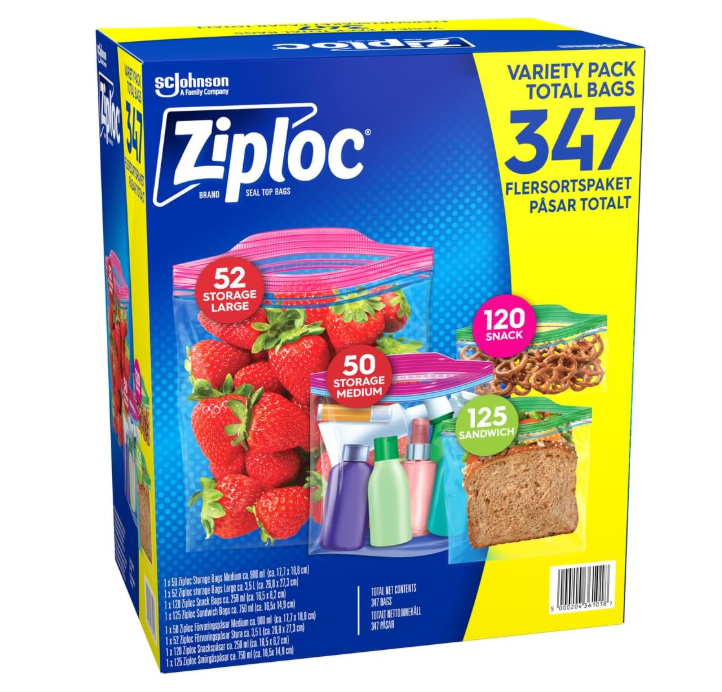 Ziploc Grip 'n Seal Variety Pack 347ct
