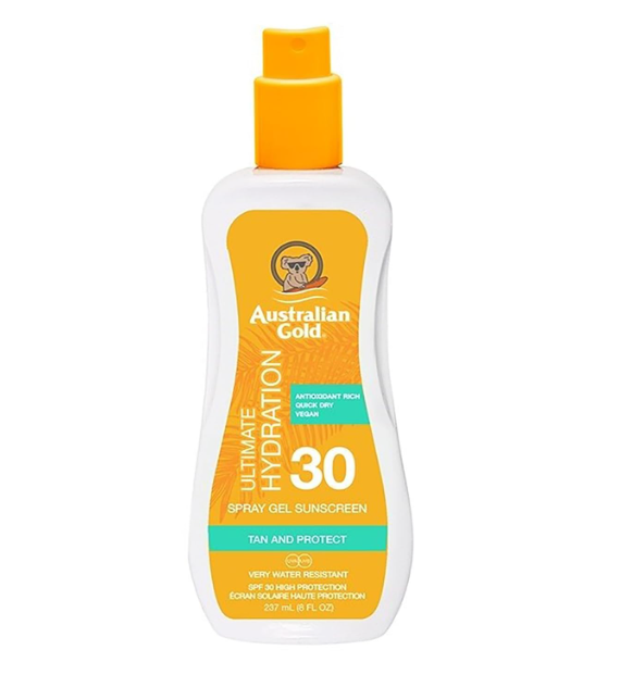 Australian Gold SPF30 Spray Gel Sunscreen Ultra Hydration 237ml