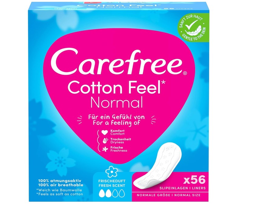 Carefree Cotton Feel Normal Panty Liners Pack of 56