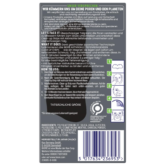 Bioré Deep Cleansing Activated Carbon Clear-Up Strips 6pcs
