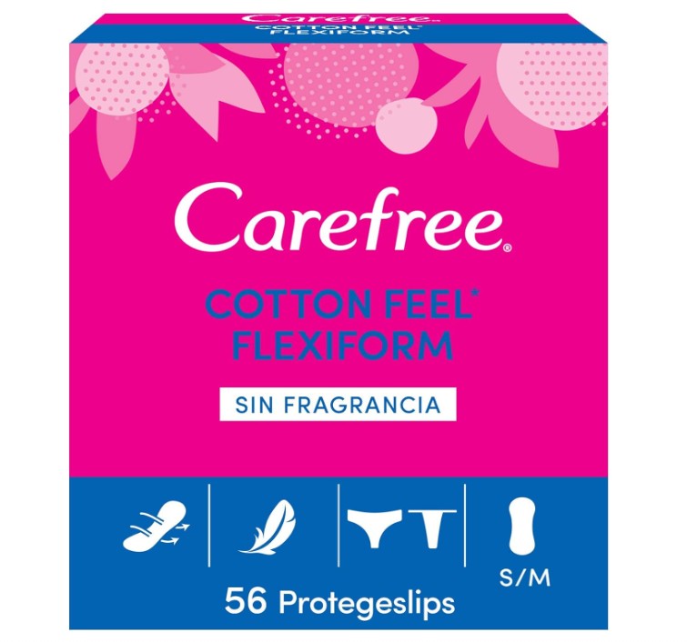 Carefree Panty Liners Flexiform White Sanitary Pads Pack of 56