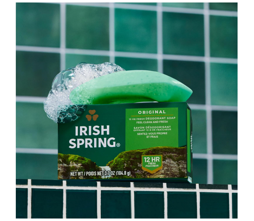 Irish Spring Original Clean Deodorant Soap with Flaxseed Oil 3.7oz – 3 Pack