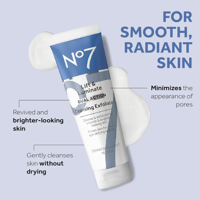 No7 Lift & Luminate Dual Action Cleansing Exfoliator 100ml