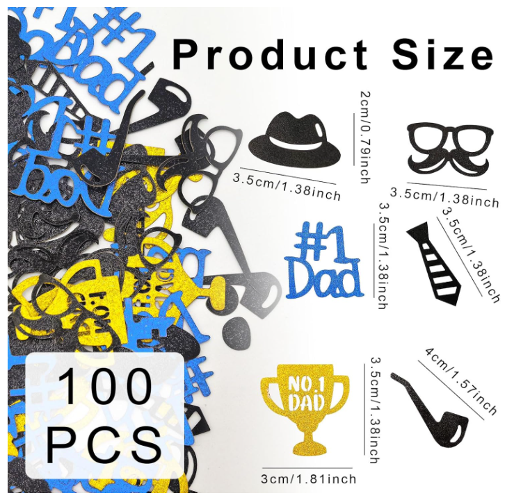 Fogcosy 100 Pcs Father's Day Confetti Party Decor