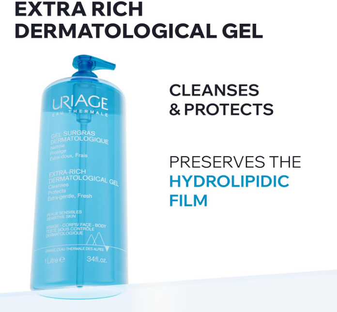 Uriage Extra-Rich Dermatological Cleansing Gel 1L
