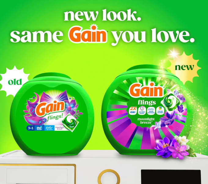 Gain Flings Laundry Detergent Long Lasting Scent Moonlight Breeze 60ct