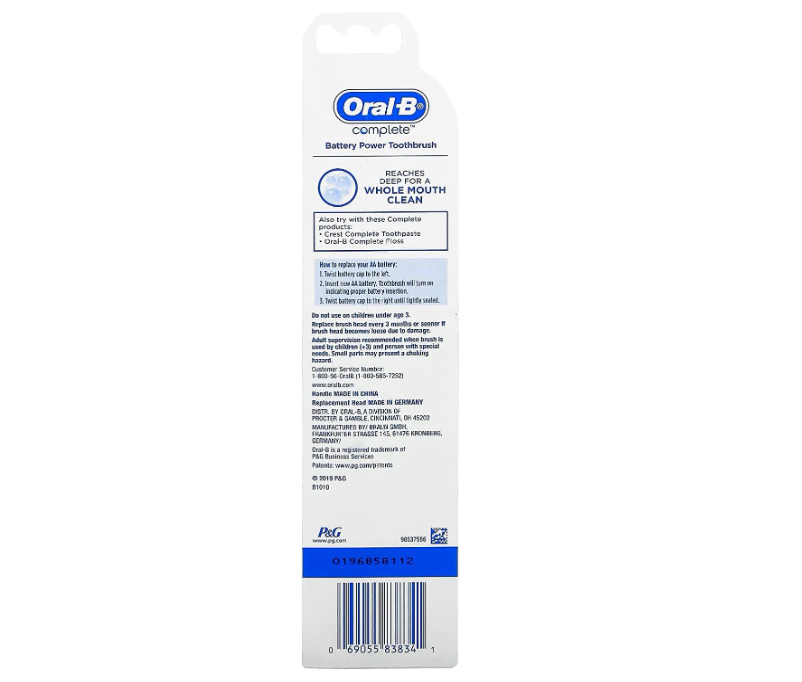 Oral-B Complete Deep Clean Battery Powered Electric Toothbrush