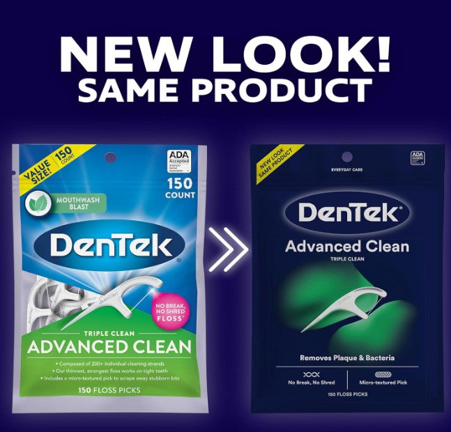 Dentek Advanced Clean Triple Clean Floss Picks 150pcs