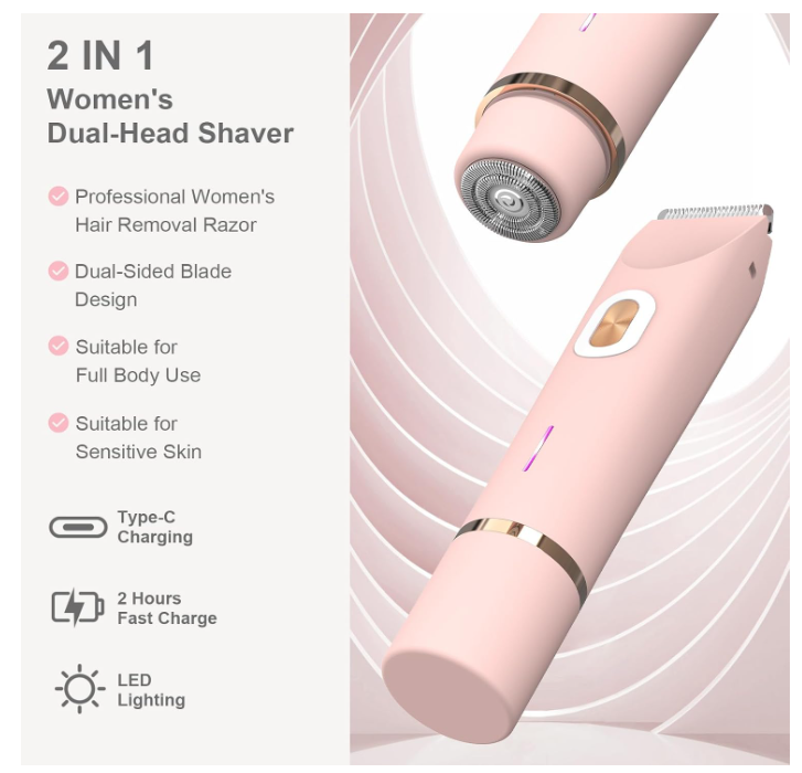 Surfou 2-in-1 Dual Head Shaver Bikini Trimmer