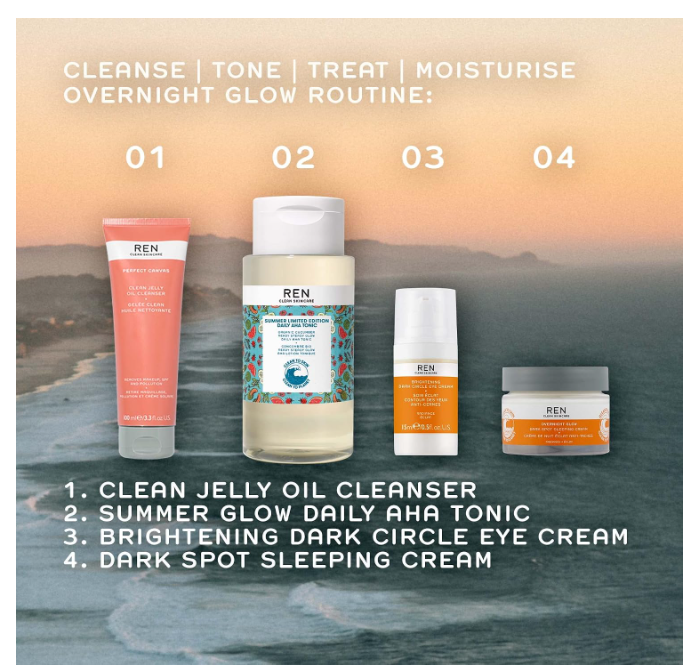 REN Clean Skincare Summer Limited Edition Organic Cucumber Ready Steady Glow Daily AHA Tonic 250ml