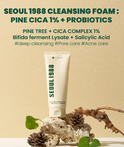 K-Secret Seoul 1988 Cleansing Foam Pine Cica 1% + Probiotics 150ml