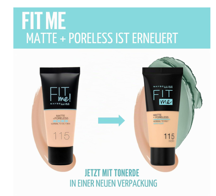 Maybelline New York Fit Me Matte &amp; Poreless Foundation 105 Natural Ivory 30ml
