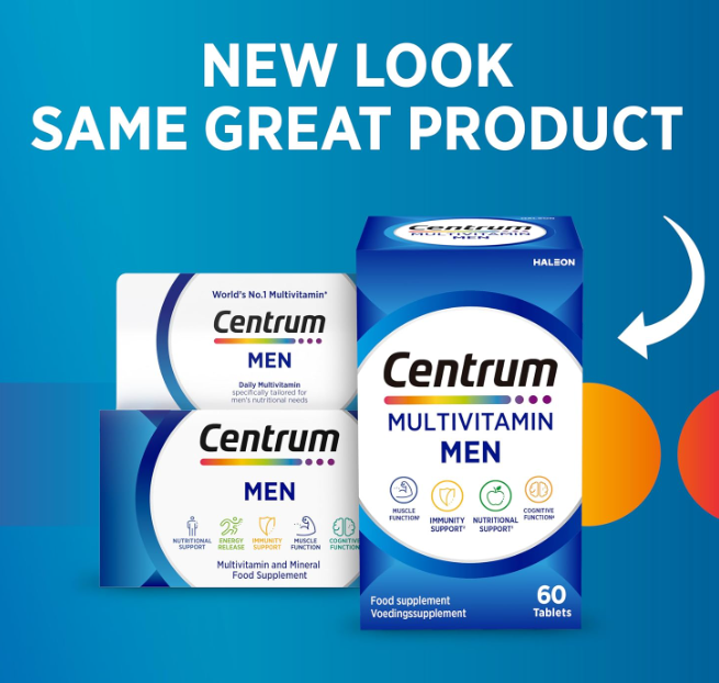 Centrum Men Multivitamin Tablets, 23 Nutrients, Vitamin D, 60 Pack