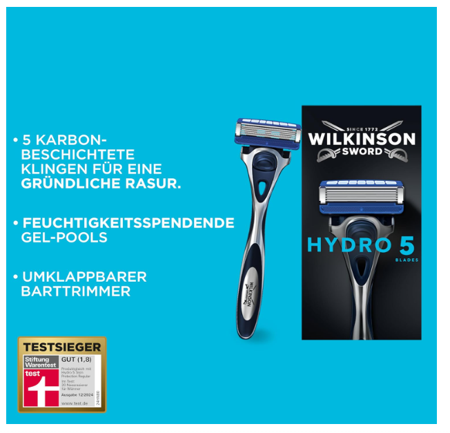 Wilkinson Sword Hydro 5 Men's Shaving Handle with 13 Razor Blade Refills