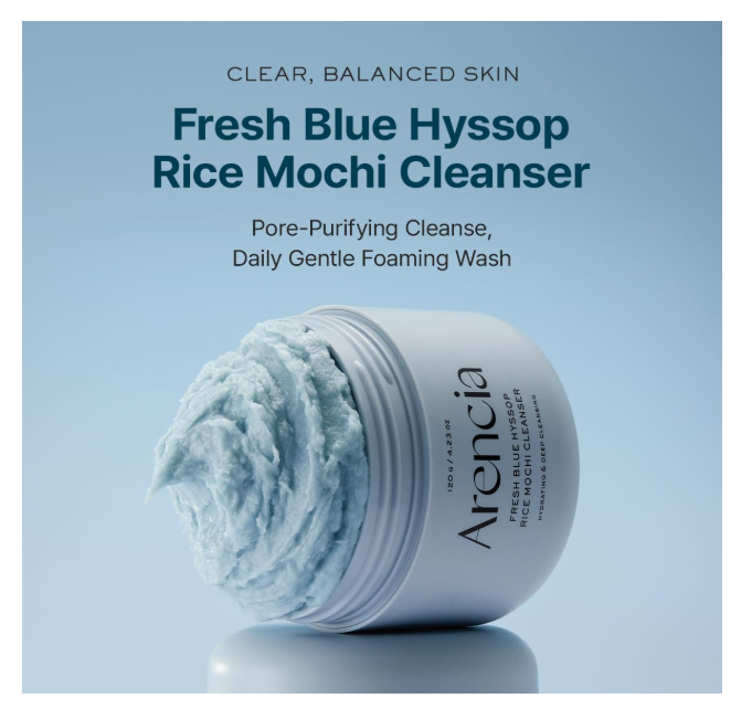 Arencia Fresh Blue Hyssop Rice Mochi Cleanser 120g