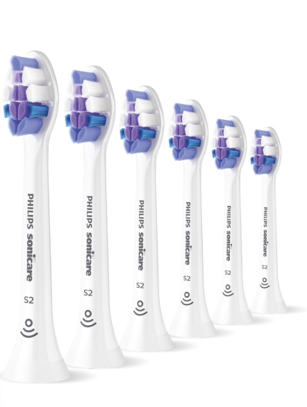 Philips Sonicare S2 Sensitive, Genuine Replacement Toothbrush Heads 6 Pack White