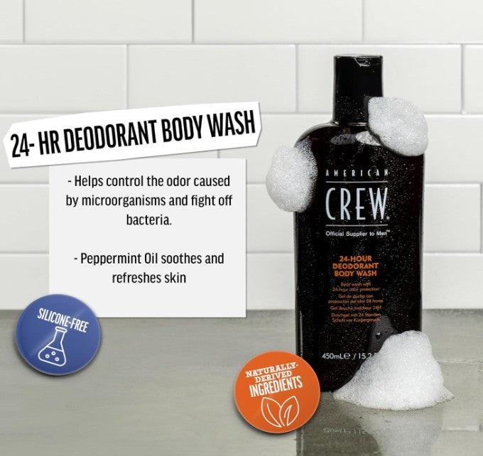 American Crew 24-Hour Deodorant Body Wash Tea Tree 450ml