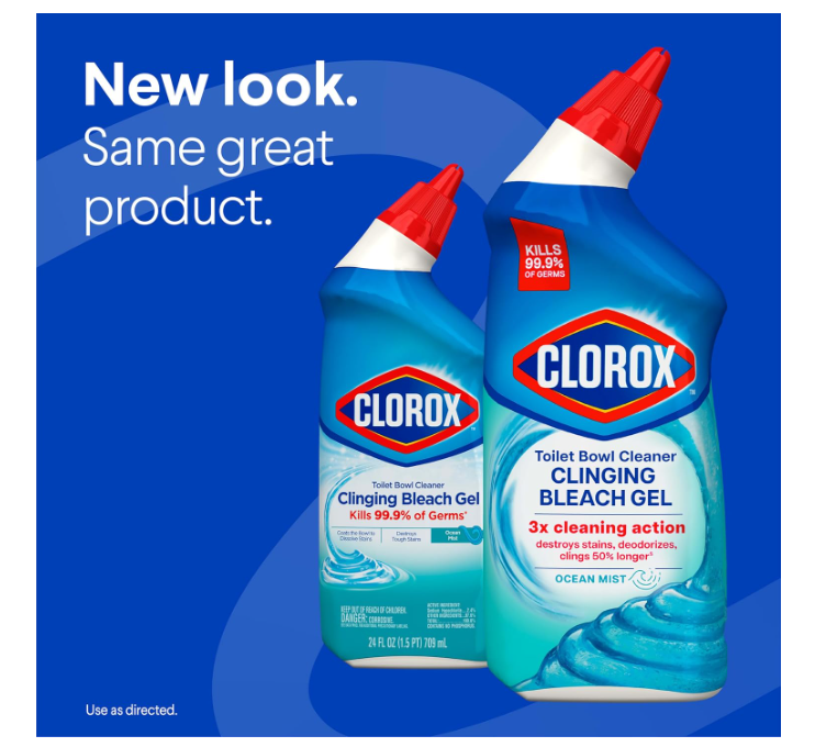 Clorox Toilet Bowl Cleaner Clinging Bleach Gel 24 fl oz