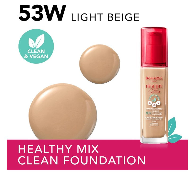 Bourjois Paris Healthy Mix Foundation 53W Light Beige 30ml