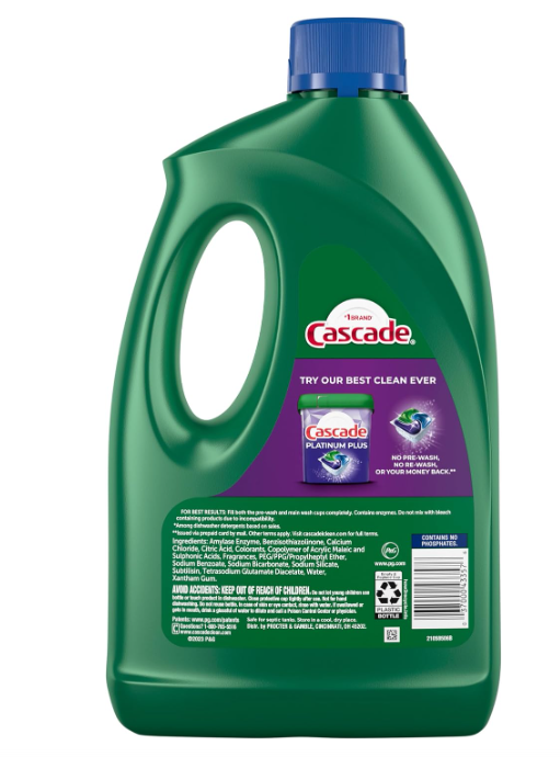 Cascade Complete Gel Allin1 Dishwasher Detergent 75oz