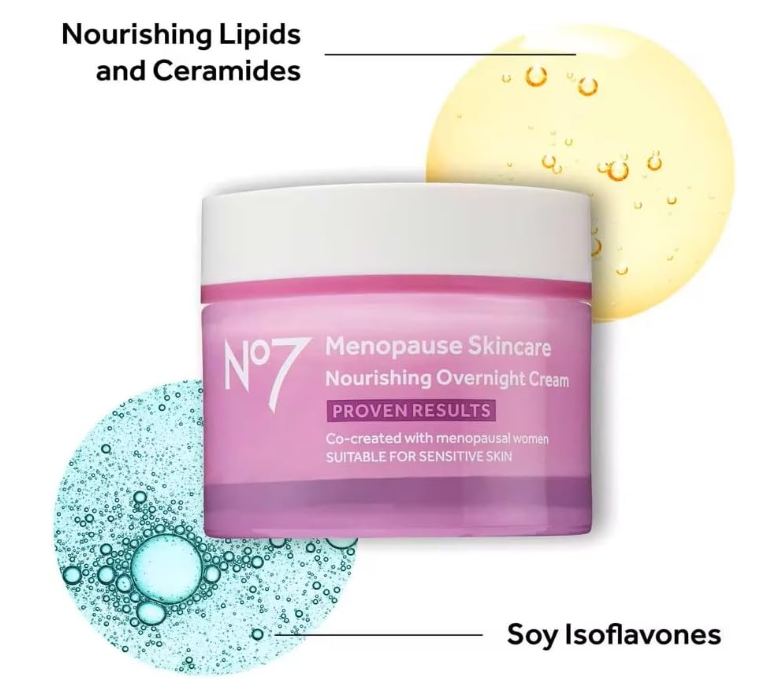 No7 Menopause Skincare Nourishing Overnight Cream 50ml