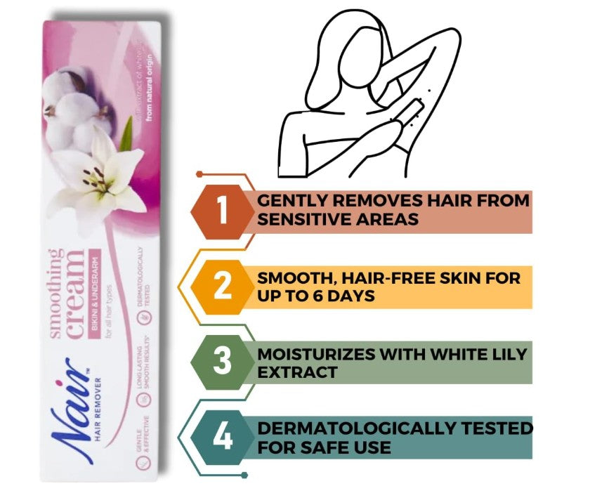 Nair Hair Removal Cream Bundle for Legs, Body, Bikini &amp; Underarms 190ml