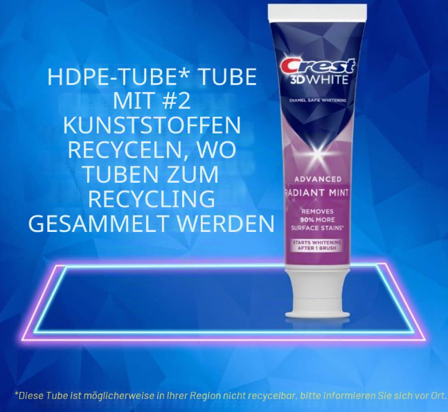 Crest 3D White Radiant Mint Toothpaste 107g 3pck