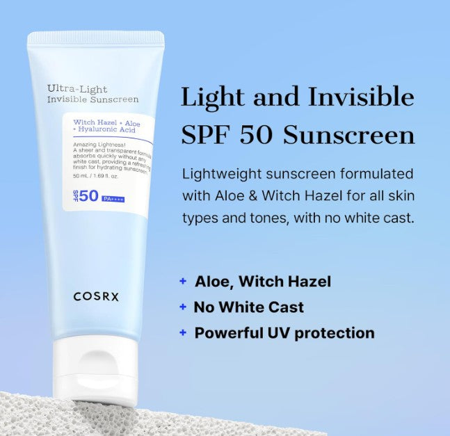 COSRX Ultra-Light Invisible Sunscreen SPF50+ PA++++ 50ml