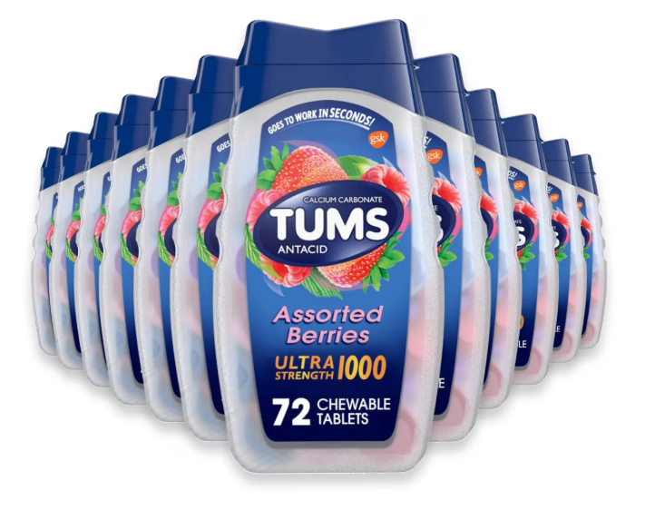 Tums Antacid Smoothies Ultra Strength 1000 Assorted Berries 72tab
