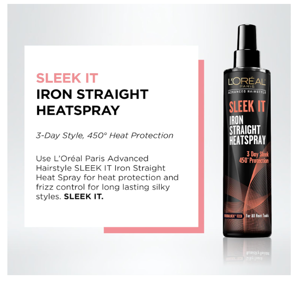 L'Oréal Paris Advanced Hairstyle Sleek It Iron Straight Heat Spray 170ml
