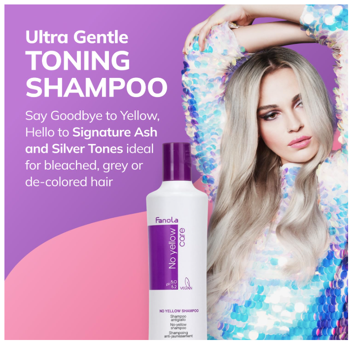 Fanola No Yellow Care Vegan Shampoo 350ml – 3-Pack