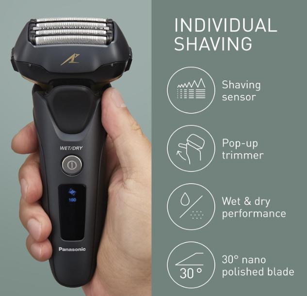 Panasonic Series 800 ES-LV97 5-Blade Wet and Dry Electric Shaver Black