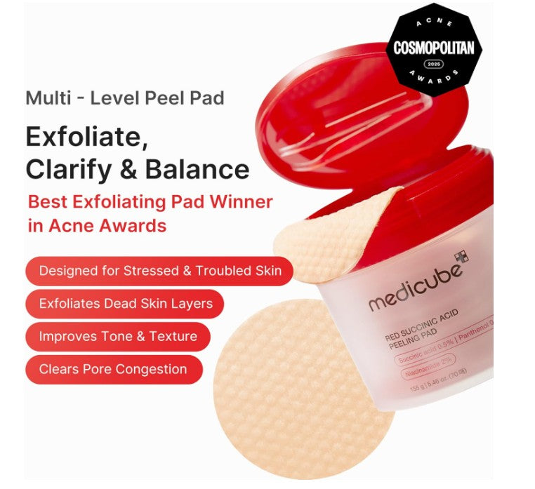 Medicube Red Succinic Acid Panthenol Facial Peeling Pads
