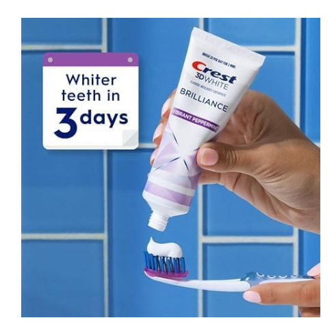 Crest 3D White Fluoride Anticavity Toothpaste Vibrant Peppermint 130g 3 Pack