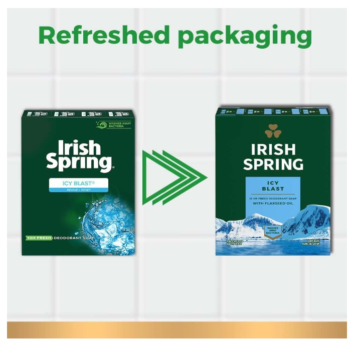 Colgate Irish Spring IcyBlast Cool Deodorant Soap 3 Bars