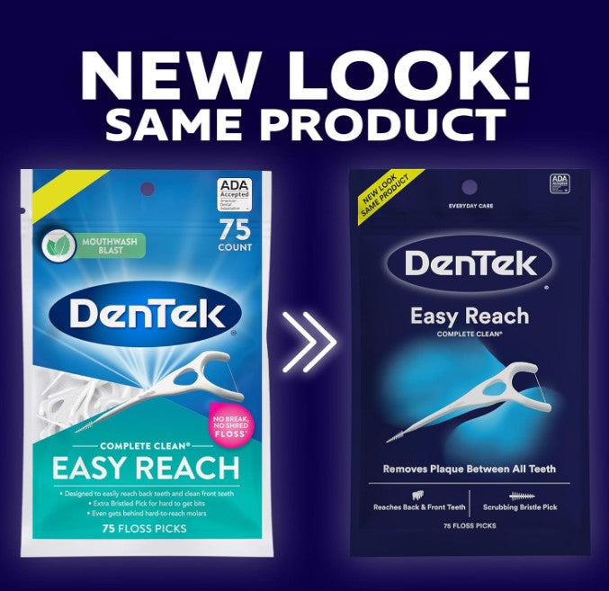 Dentek Complete Clean Easy Reach Floss Picks 75pcs