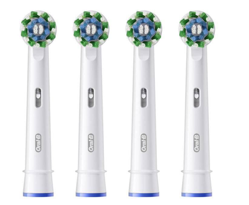 Oral-B Pro Cross Action Electric Toothbrush Heads, White, 4pcs