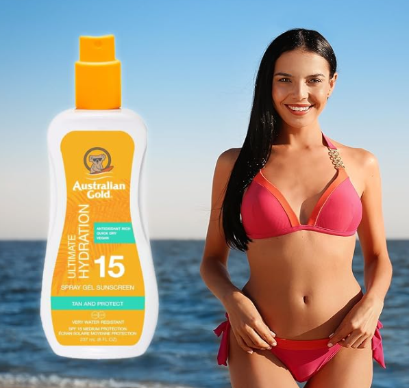 Australian Gold SPF15 Spray Gel Sunscreen Ultra Hydration 237ml