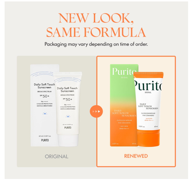 Purito Seoul Daily Soft Touch Sunscreen SPF50+ PA++++ 60ml