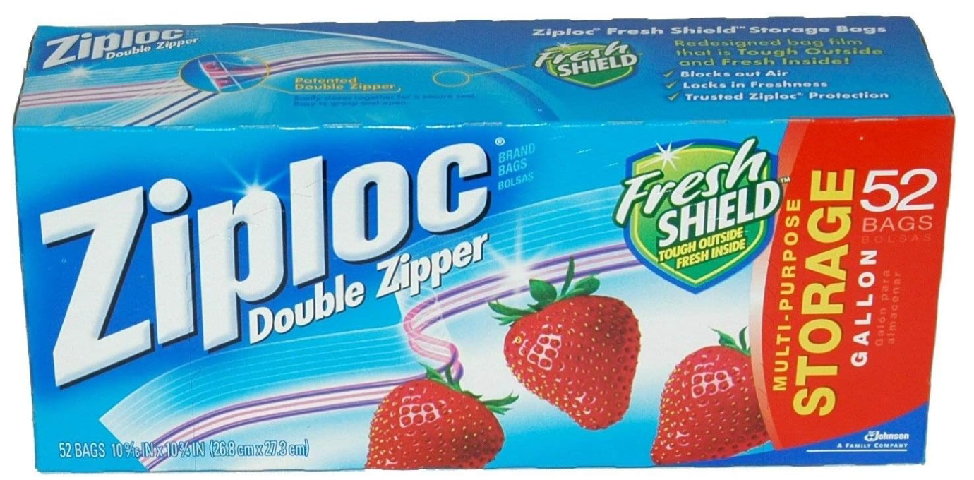 Ziploc Double Zipper Gallon Storage Bags 52ct
