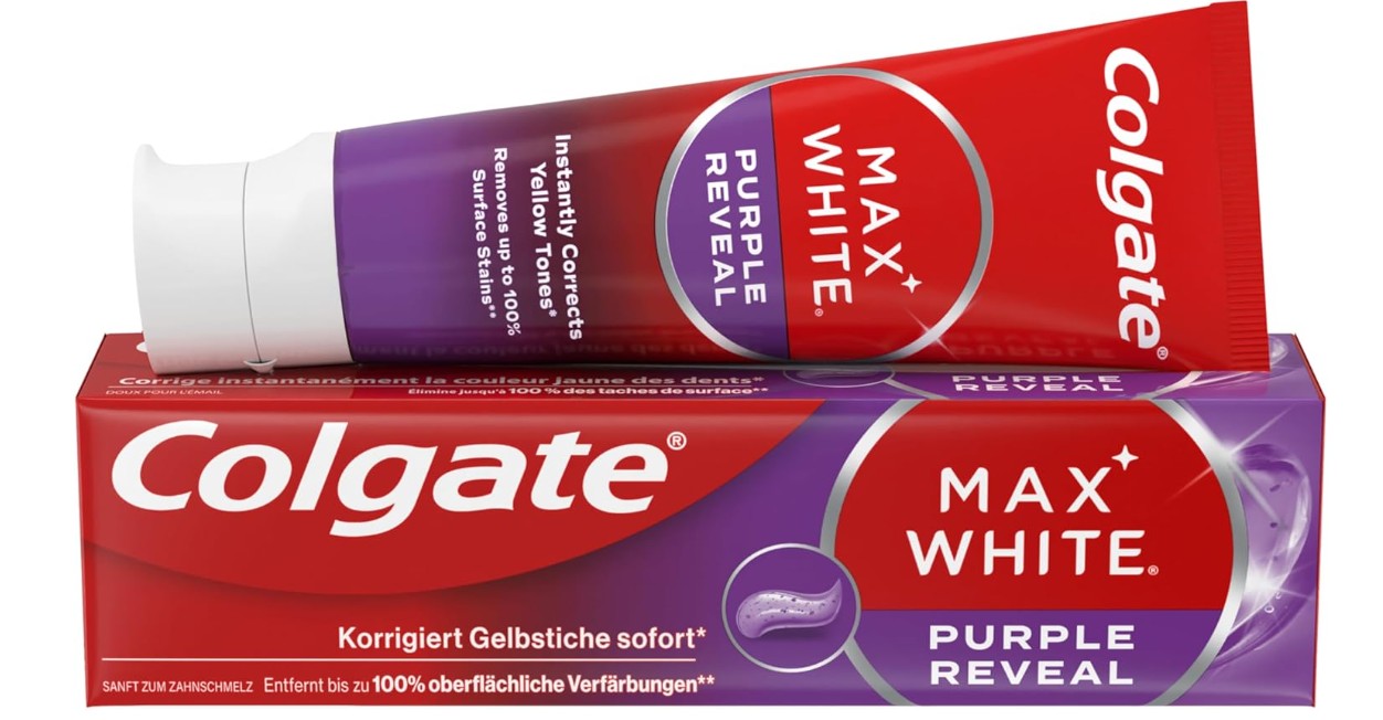 Colgate Max White Purple Reveal Toothpaste 75ml 4-Pack