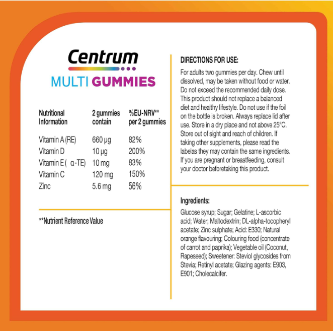Centrum MultiGummies Immunity Support, Adult Gummy Multivitamin, 60 ct