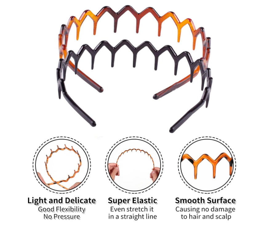 Fogcosy Plastic Zigzag Headband 2pck