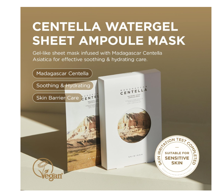 SKIN1004 Madagascar Centella Watergel Sheet Ampoule Mask 25ml (Pack of 5)