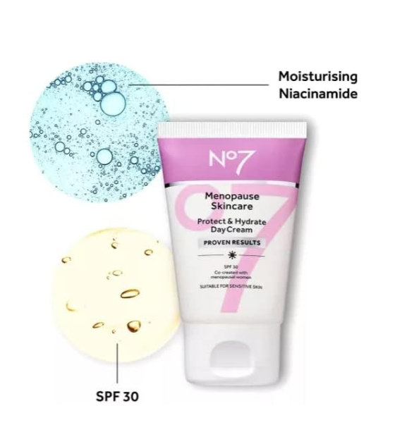 No7 Menopause Skincare Protect & Hydrate Day Cream SPF30 50ml