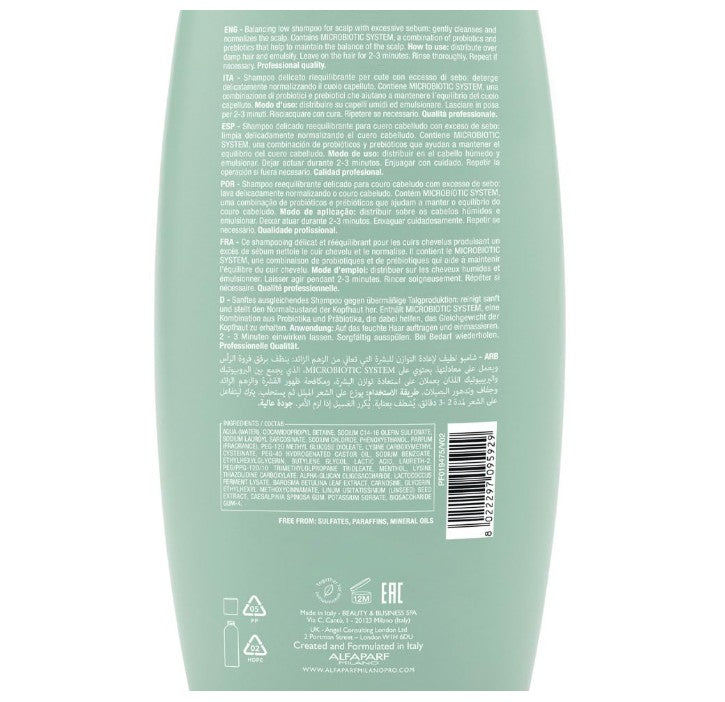 Alfaparf Milano Semi Di Lino Scalp Rebalance Balancing Low Shampoo