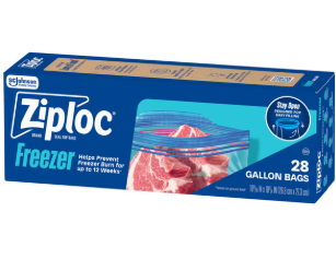 Ziploc Stay Open Design Gallon Freezer Bags 28ct