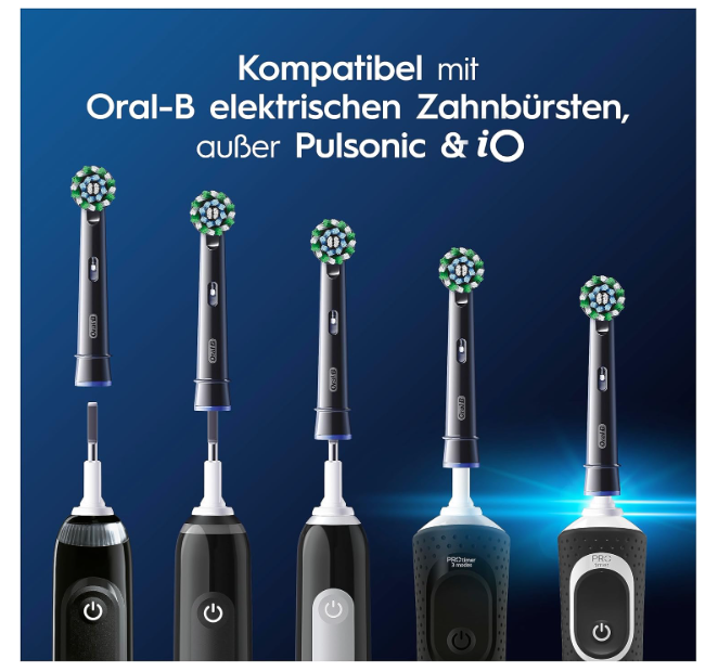 Oral-B Pro CrossAction Replacement Toothbrush Heads Black 10 Pack