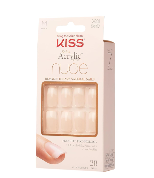 KISS Salon Acrylic Nude Press-On False Nails Style Cashmere KAN03 64268 Medium Squoval 28pcs